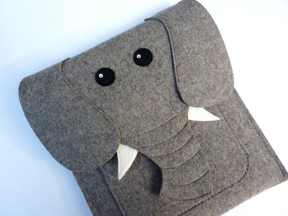 Elephant iPad sleeve - Gray felt