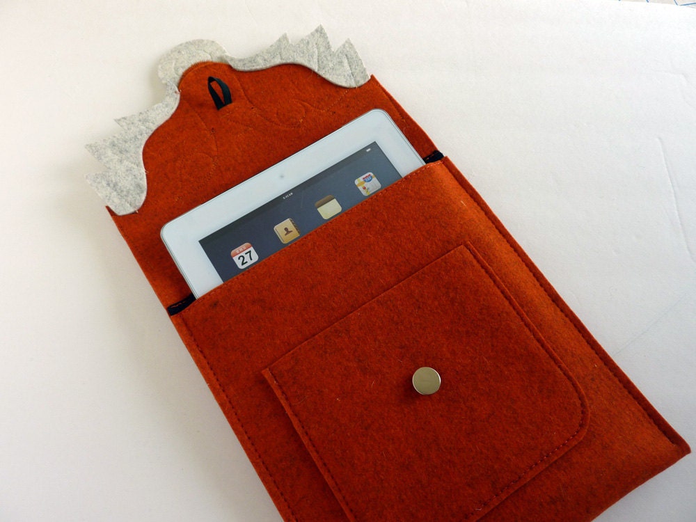 iPad case - Fox in rusty felt  - Made to order