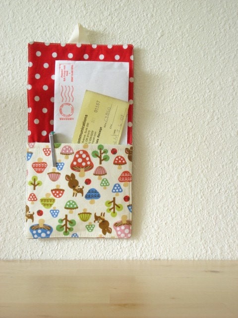 Kawaii deer in mushroomland---wall pocket
