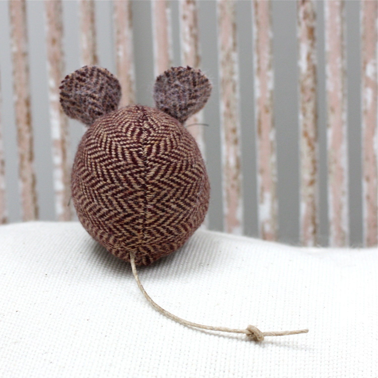 Mouse Plush Wool Folk - Pocket Mouse - Cognac