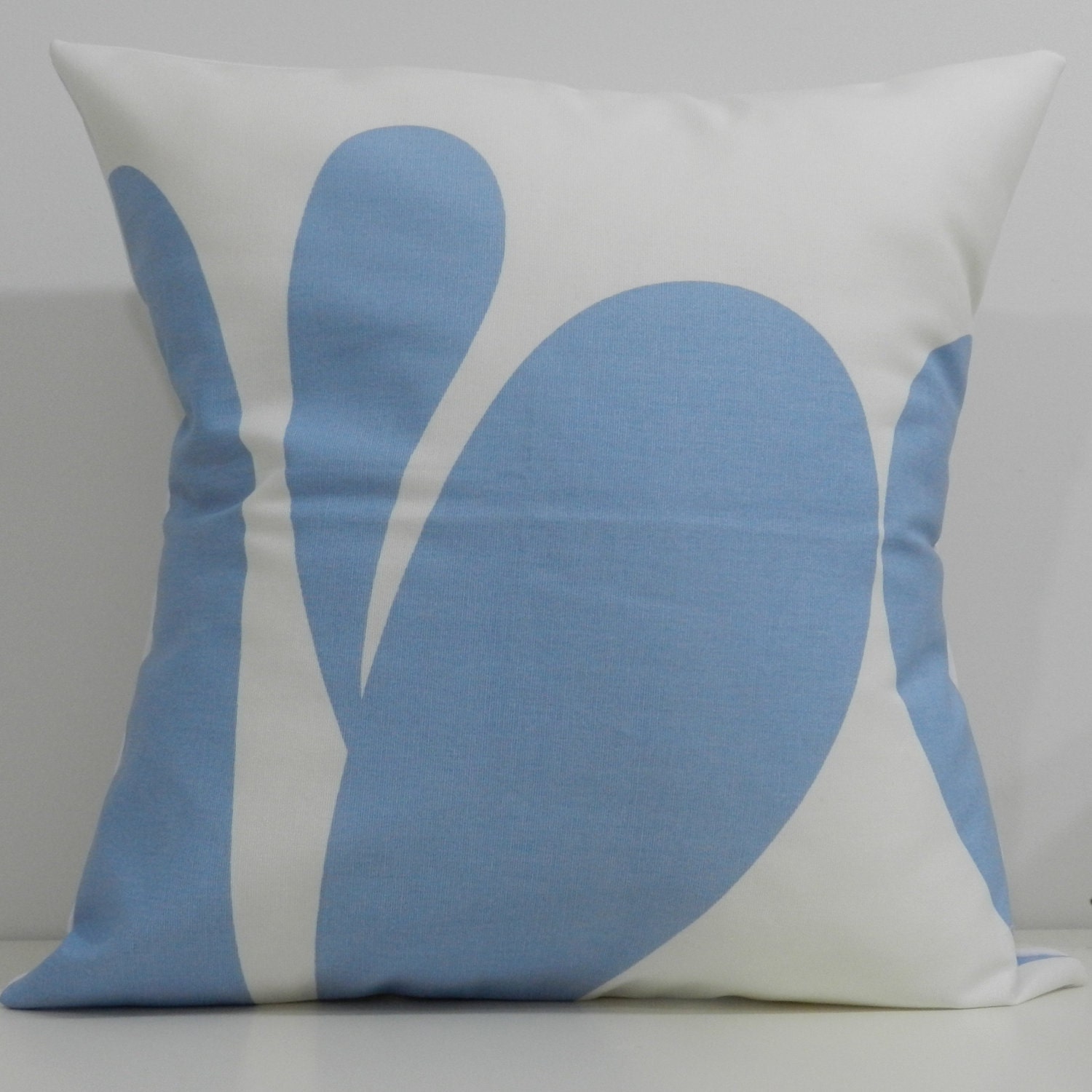 New 18x18 inch Designer Handmade Pillow Case in blue graphic