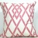 New 18x18 inch Designer Handmade Pillow Case in pink geometric lattice