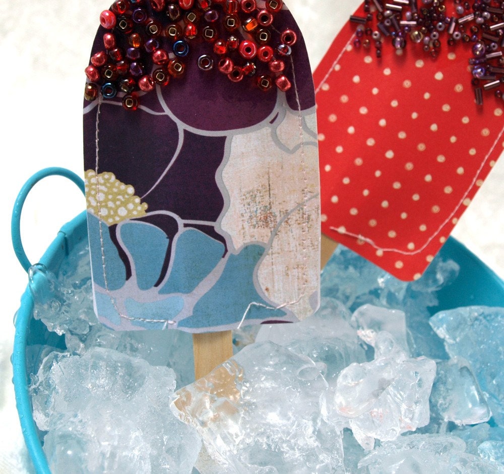 Popsicles - Paper Popsicle Accents in cherry and grape - loaded with sprinkles