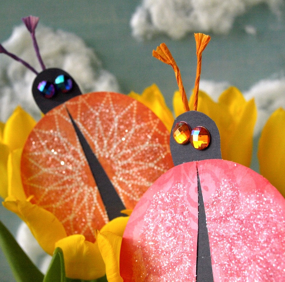 Bug Ladies - glittered paper accents