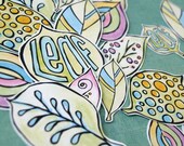 Watercolor Leaves - paper accents