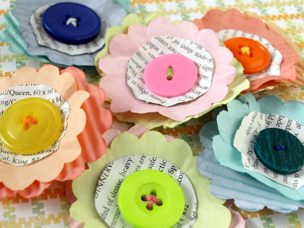 Recycled Flowers - Sunny Bright - made from recycled lightbulb boxes
