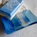 Glass Soap Dish in Periwinkle and Streaky Steel Blue