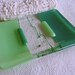 Glass Soap Dish in Mineral and Mint Green