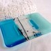 Turquoise Blue Glass Soap Dish