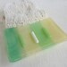 Glass Soap Dish in Mint Green and Vanilla