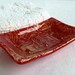 Red and Gold Glass Soap Dish