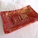 Red and Gold Glass Soap Dish