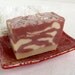 Red and Gold Glass Soap Dish