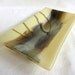 Rectangular Fused Glass Dish in French Vanilla, Brown and Aqua