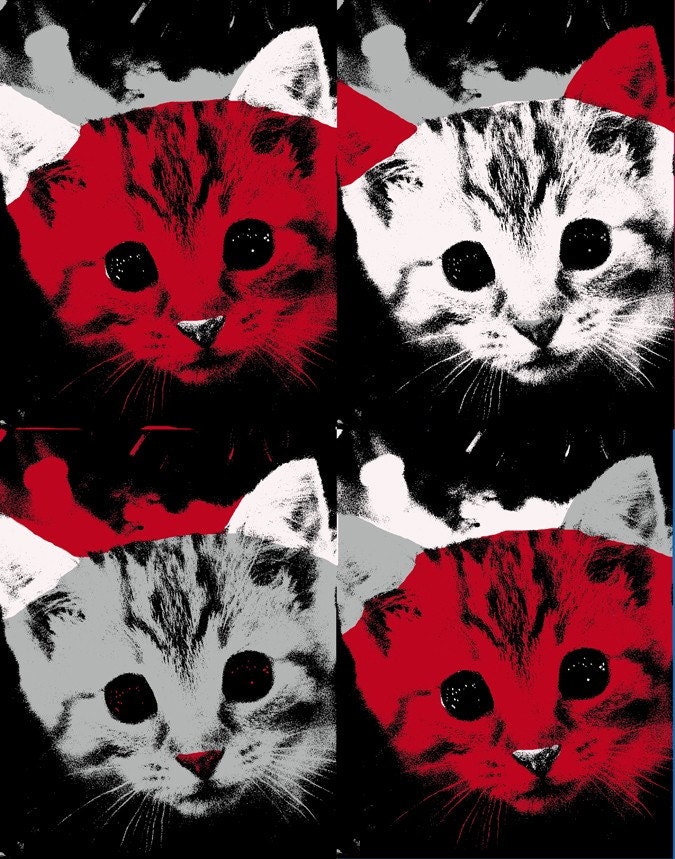 Custom Andy Warhol style of your pet 8x10 print FREE SHIPPING in the USA