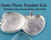 10 1 Inch HEART Shiny Silver Pendant Trays and Matching Glass - Excellent Quality
