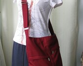 Sale - Zipper Closure Maroon Cotton Twill Messenger Bag, cross body bag, diaper bag, tote, women - CAITLYN