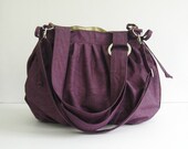 Sale - Water-Resistant Pumpkin Bag in Deep Plum, messenger, shoulder bag, tote, purse, cross body bag