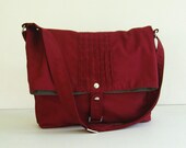 Sale - Maroon Cotton Twill Bag, purse, tote, shoulder bag, messenger, unique, stylish - Fiona