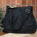 SALE...Black Canvas Pleated Multi-Purpose Bag with Pear Lining