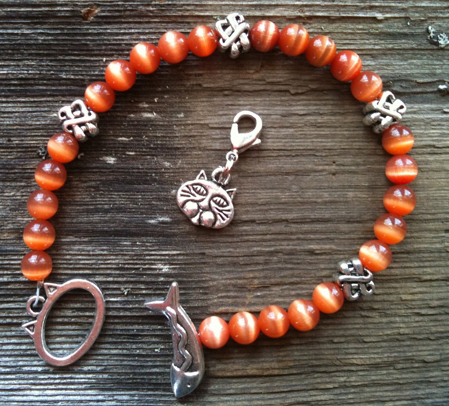 Cat Lovers Bracelet Burnt Sienna Sky MEOW Calorie or Points Counter Weight Loss Tracker