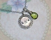 Peridot Gemstone Briolette Artisan Filigree Edge Pendant