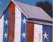 RED WHITE BLUE BARN/11x14 matted photo