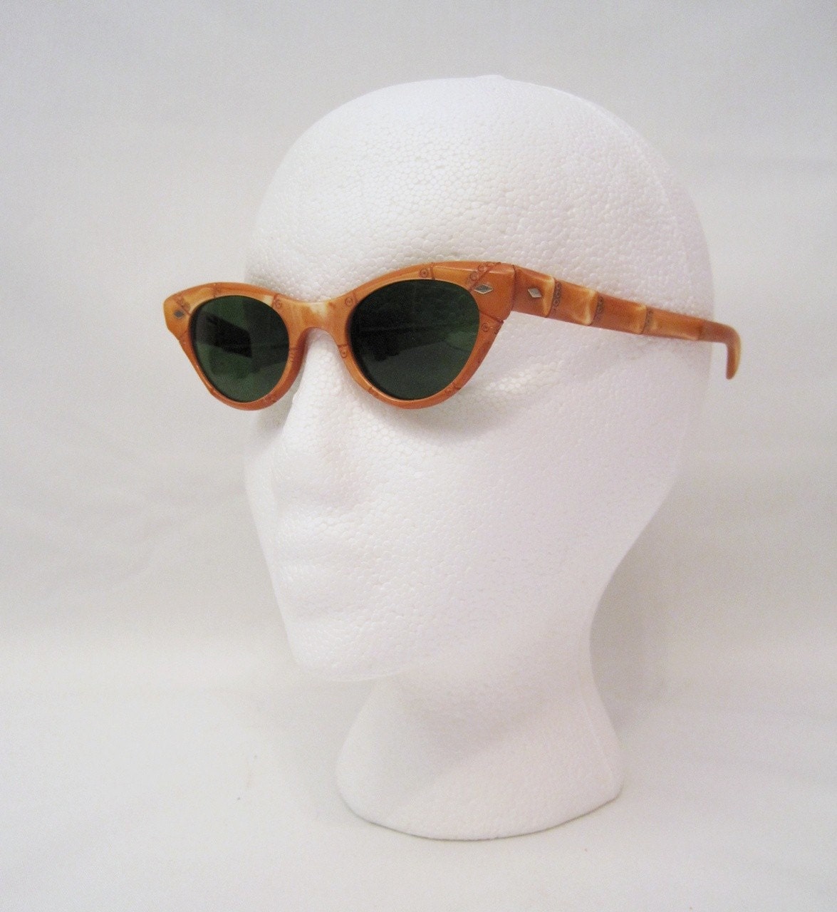 50s Sunglasses Vintage Catseye Bamboo Frame Sun glasses NOS