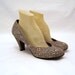 40s 50s Shoes Vintage Pumps Babydoll Round Ring Lizard Grey 8.5 9