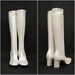 60s Boots Vintage Go-go Silver Sparkly Knee High Stretch Space Boots 7