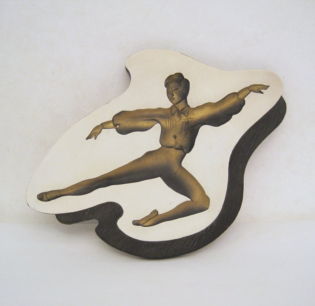 50s Wall Hanging Vintage Chalkware Atomic Dancer Wall Plaque
