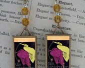 Vintage ZOO ADVERTISEMENT ad FLAMINGOS/Cranes BEADED EARRINGS