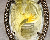 Witch at her Cauldron Frame Pendant