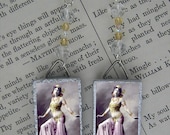 BELLY DANCER - bellydancer MATA HARI - vintage portrait BEADED EARRINGS