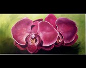 Original oil painting, orchid still life