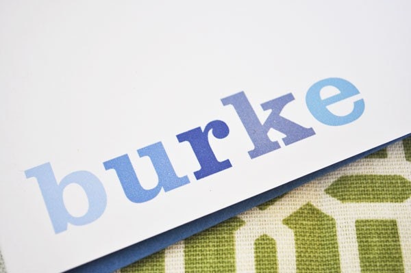 Personalized Notecards on Recycled Paper - Multi Blues, Set of 12