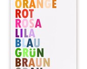 Colors in German Poster, Ferben, Large 20 X 30