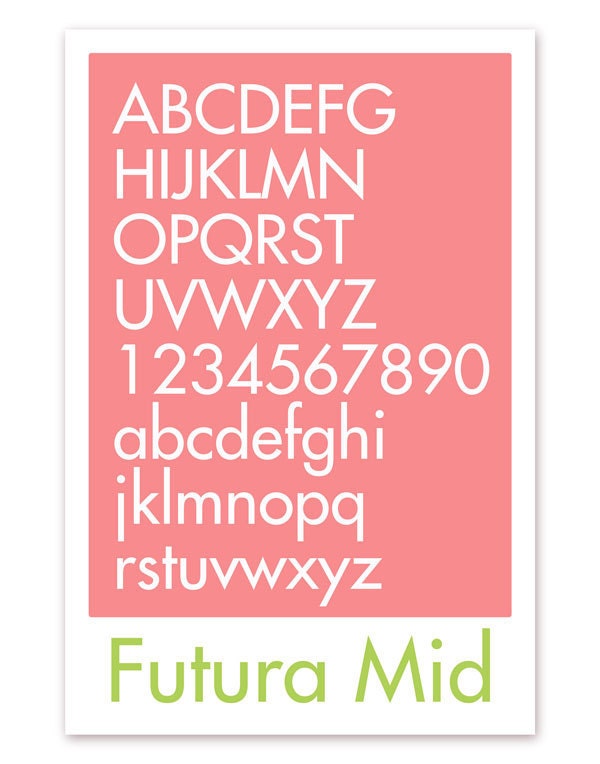 Futura Mid Poster Typography Showcase Series -  20 X 30