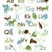 Modern Alphabet Print 11 X 14 Featuring Animal Silhouette Shapes with Names