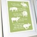 This Little Piggy Poster, Modern Nursery Rhyme Series, 11 X 14 Green