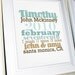Custom Baby Birth Date Poster, Nursery Decor, Teal, Aqua, Brown, Khaki, Tan