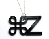 cmd-z / ctrl-z / apple undo acrylic necklace (black)