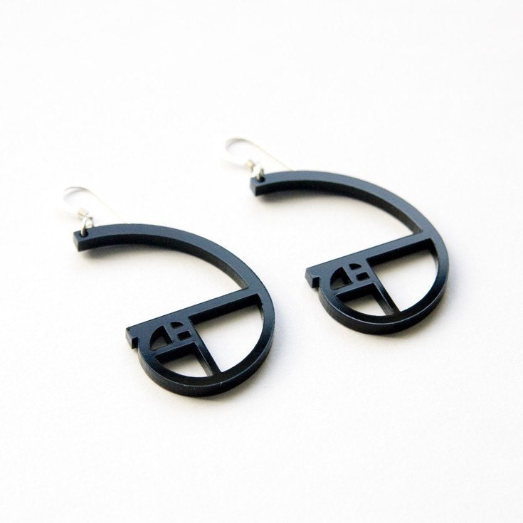 golden ratio spiral acrylic earrings