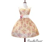 Custom In Your Size Floral Teaparty Dress Summer Prom Womens full skirt dress 1950s style