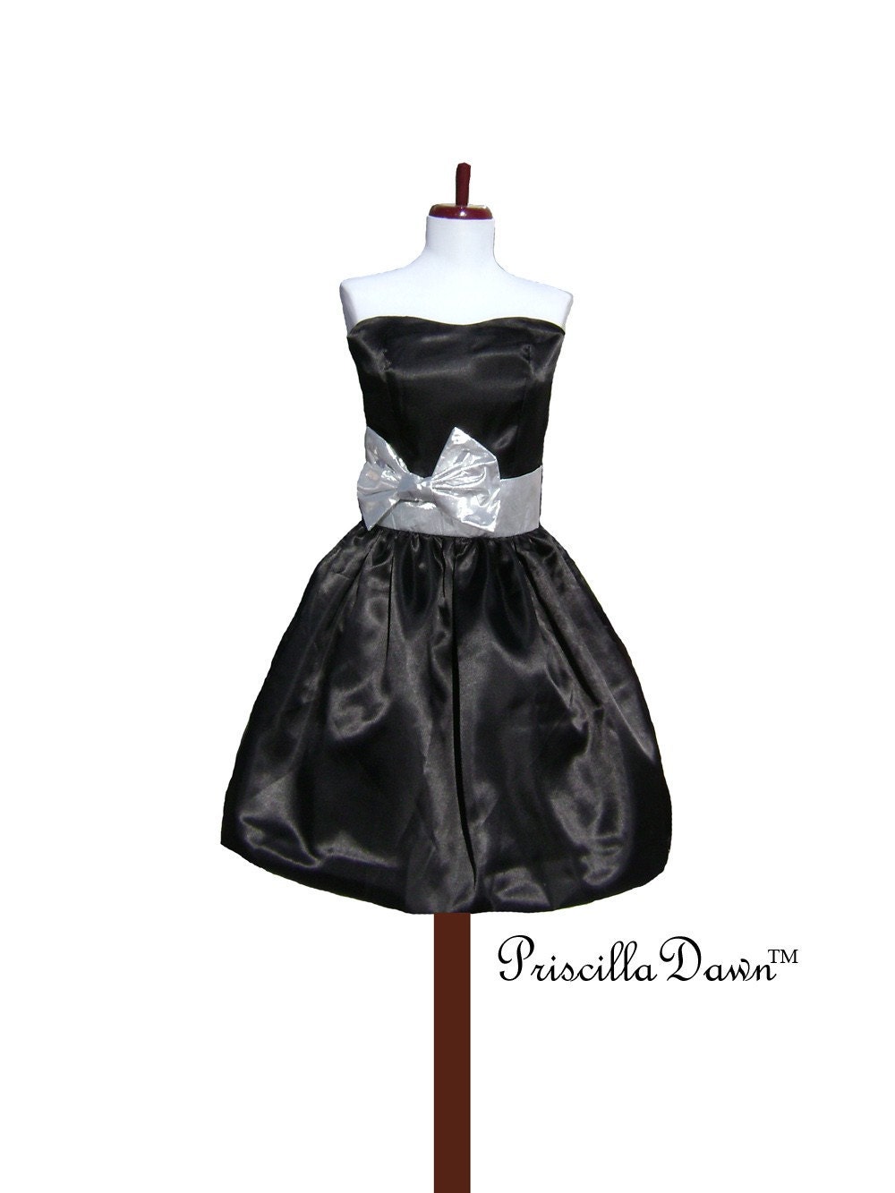 Custom Black Bubble Hem Prom Dress
