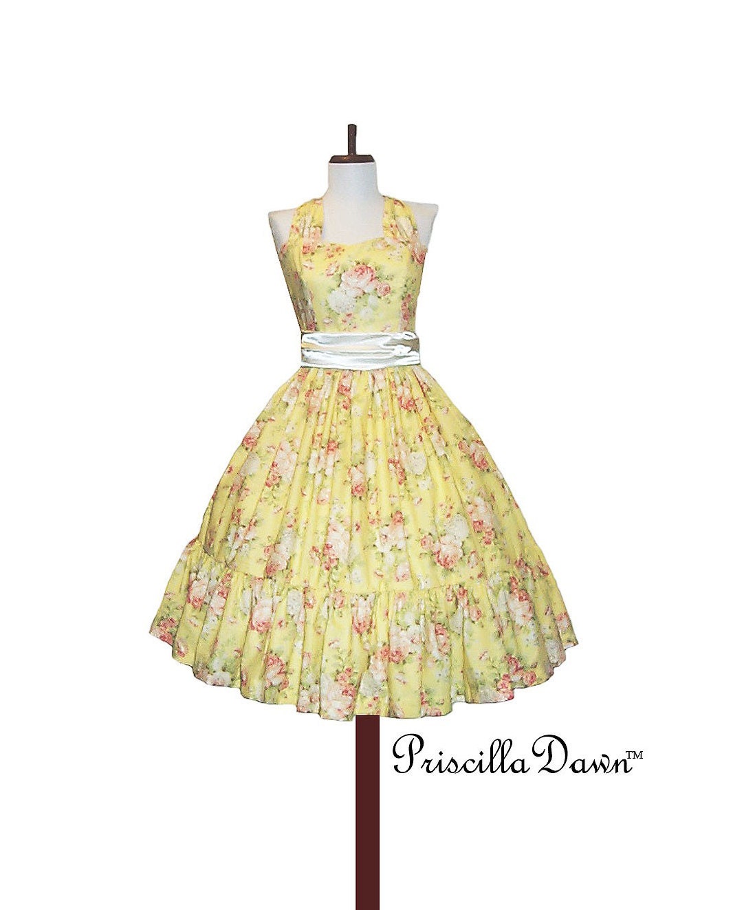 Custom in your size Yellow Floral Pretty Pop Dress