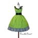 Custom in Your Size Sweet Green Polkadotted Rockabilly Dress with Underskirt