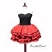 Strawberry Ruffle Party Red Prom Dress custom in your Size Full Layered Skirt