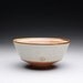 ceramic bowl - stoneware pottery bowl with orange shino and white glazes