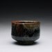 tea bowl - chawan with black/brown temmoku and wood ash glazes